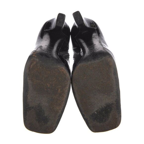 Prada Authentic Solid Black Patent Leather High Heel Ankle Boots Booties 5 - Picture 5 of 9